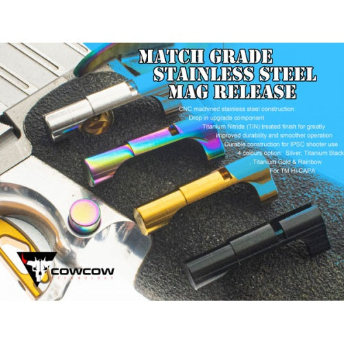 CowCow Match Grade Stainless Steel Magazine Release Catch - Rainbow