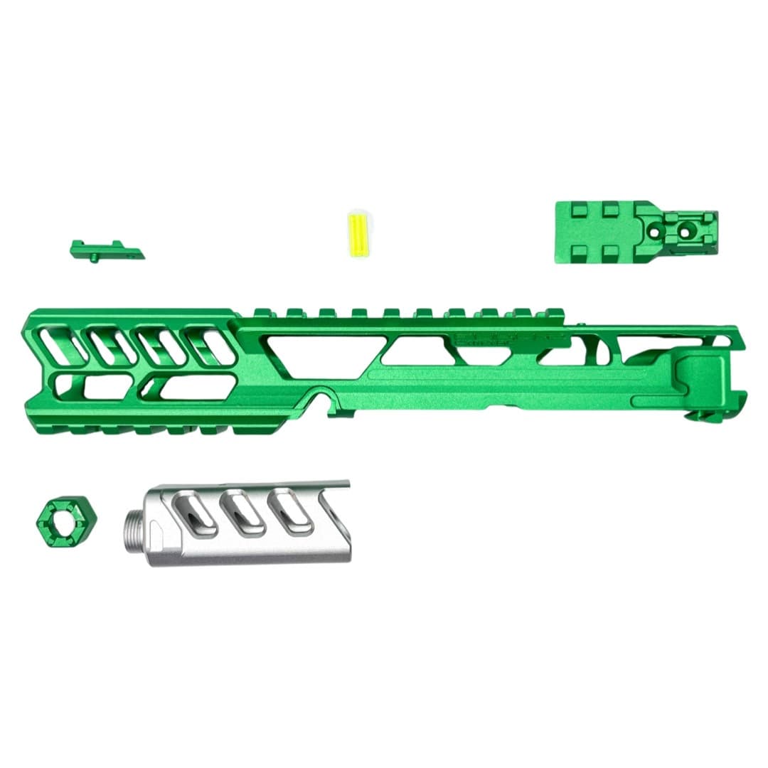 CTM - AAP-01/C FUKU-2 CNC UPPER SET - Long CUTOUT Version - Green/Silver