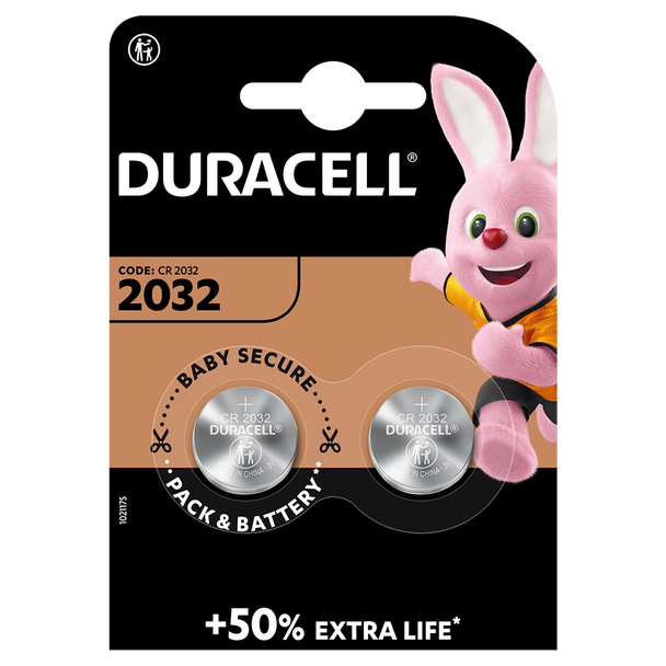 Duracell DL2032 CR2032 Lithium Coin Cell Batteries | 2 Pack