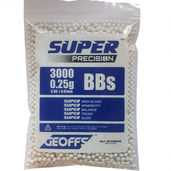 GEOFFS™ SUPER PRECISION™ BBS 0.25G 3000 WHITE