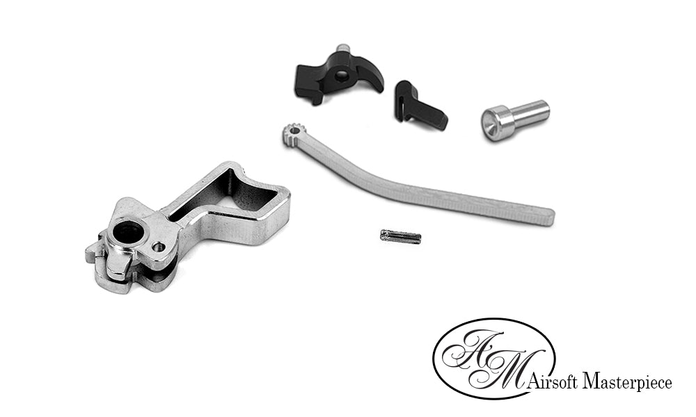 Airsoft Masterpiece CNC Steel Hammer & Sear Set for Marui Hi-CAPA (Infinity Square) Type 14 (Silver)